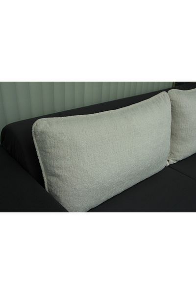 AYPETEKS Ecru Towel Piping Sofa Back Cushion / Sofa Cushion / Back Pillow Case