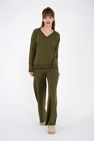 ZTO Loose Woven Wide Leg Knitwear Trousers