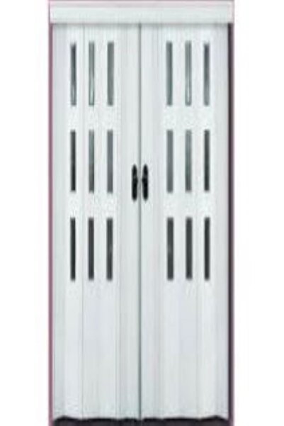 ERİKMANN Katlanır Akordiyon Kapı Beyaz Camlı Çiftaçılım 162 X 252 Cm