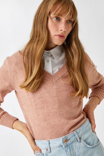 Koton Γυναικείο Ροζ Πουλόβερ 3WAK90075HT