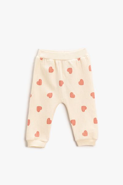 Koton Baby Girl Beige Patterned Sweatpants 3WMG40074AK