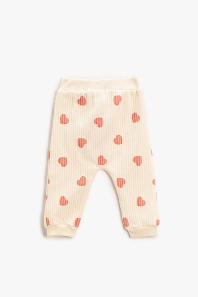 Koton Baby Girl Beige Patterned Sweatpants 3WMG40074AK