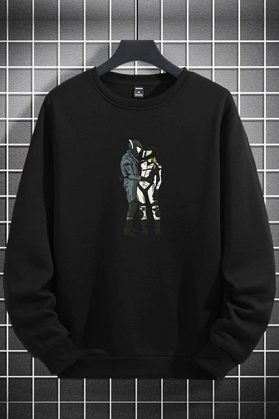 Joza Outdoors Hanorac unisex, femei, bărbați, cu design cu decolteu, cu decolteu, negru