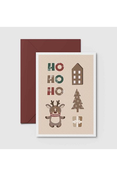 HRS Postcard - Greeting Card & Envelope New Year New Year Christmas Christmas
