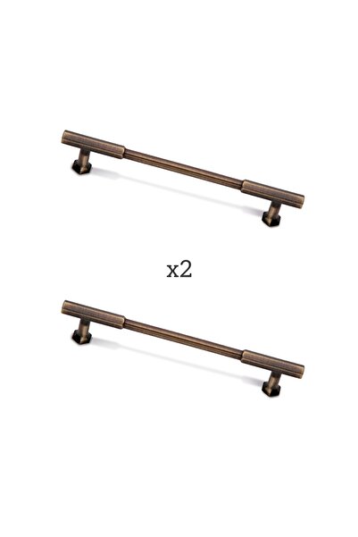 ARON (2 ADET) Yeni Piramit 586 Rustik Kulp Antik Sarı Mobilya Vestiyer Çekmece Mutfak Dolap Kulbu 160mm