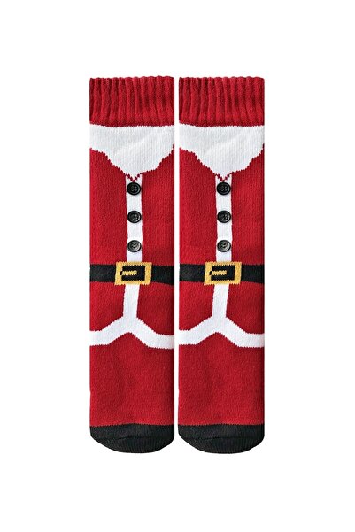 UNLIMITED LEGWEAR Yılbaşı Noel Baba Desenli Kaydırmaz Taban Şardonlu Kadın Ev...