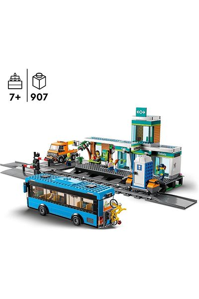 LEGO ® City Train Station 60335 - Railway Truck, Bus and Level Rail for Children 7 Years Old and Above