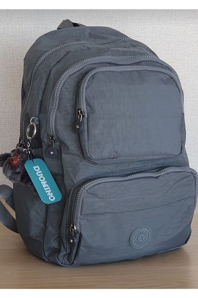 DUOMİNO Μαύρο αδιάβροχο τσαντάκι πλάτης - Laptop & Schoolbag μεγάλου μεγέθους