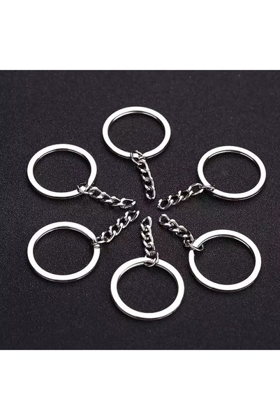 se7enhome 50 Pieces Epoxy Keychain Ring with Chain - Keychain Apparatus and Epoxy Resin