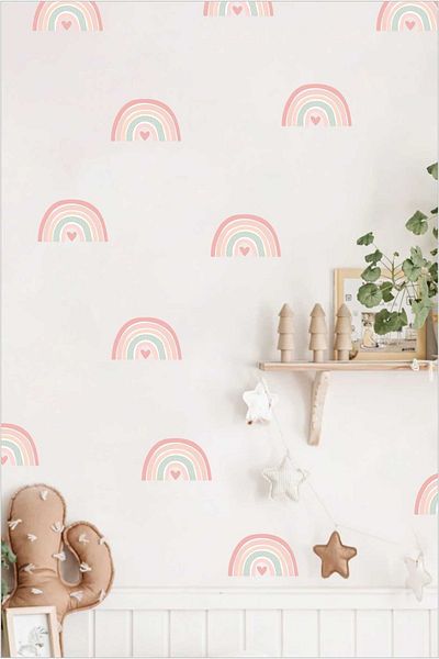 Grafikup Autocolant de perete pentru cameră pentru copii Mini Rainbow