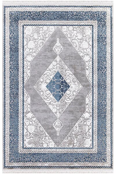 İpek Halı Blossom 13609 Bambu Halı Mavi