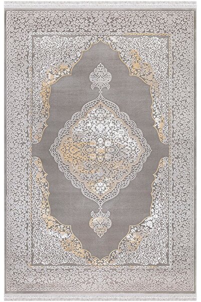 İpek Halı Blossom 13603 Bambu Halı Gri Sarı