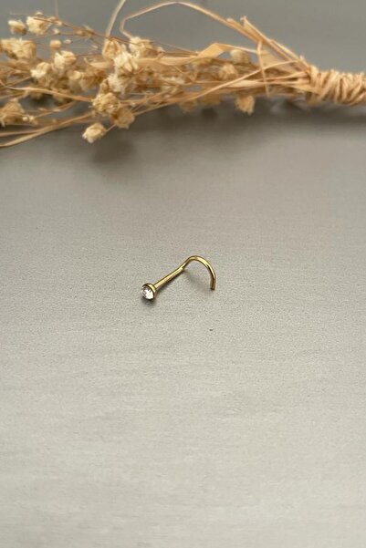 Jaida Moda Kadın Gold Renk Spiral Zirkon Taşlı Çelik Hızma