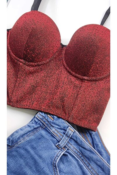 Koza Red Glitter Bustier