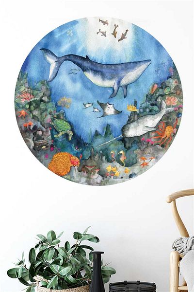 Grafikup Autocolant de perete pentru cameră pentru copii Ocean Full Circle
