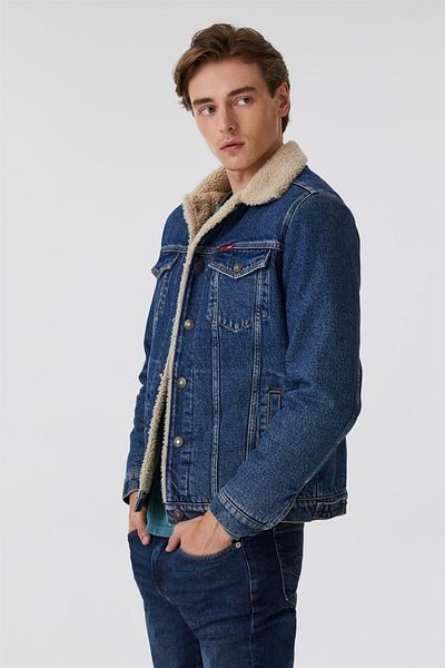 Lee Cooper Мъжко кожено дънково яке Puebla