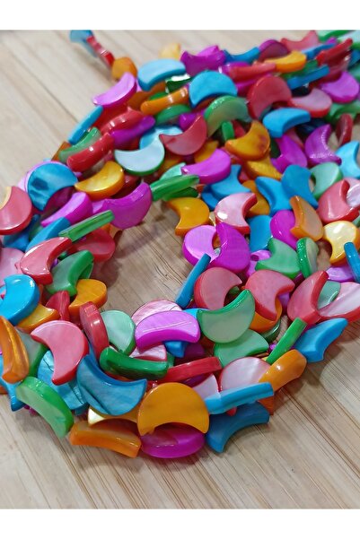 RLX BUJİTERİ Jumătate de lună din sidef colorat, model semilună - 1 șuviță