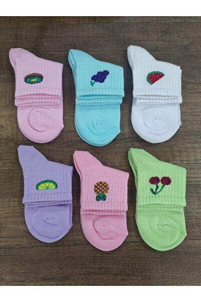 Leement socks Devojčice, 6 pari pamučnih šarenih čarapa sa voćnim uzorcima
