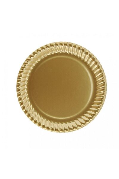 COLORFEST Gold 8-Piece Cardboard Plate 23cm