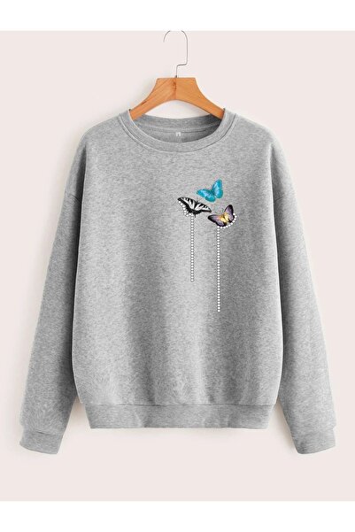 Deocept Ženska dukserica sa štampanim leptirom