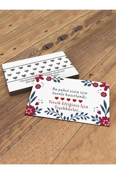 anka design Thank You Card Thank You Cart 25 Pieces (8.5 X 5.5 Cm) Floral Patterned Greeting Cards