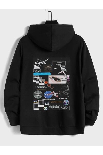 Deocept Світшот з капюшоном унісекс з принтом NASA Patch