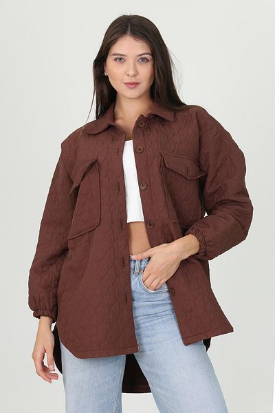 Neşeli Butik Дамска ватирана бродирана риза с голям размер, стандартен размер Nb10055