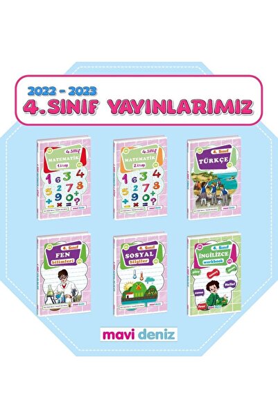 Mavi Deniz Yayınları 4. Sınıf Etkinlik Çalışma Yaprakları Seti Ingilizce Dahi...