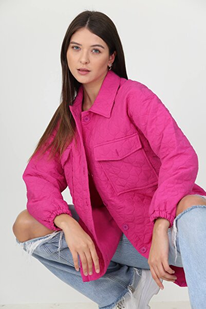 Neşeli Butik Cămașă de damă, matlasată, brodata, de dimensiuni mari, obișnuit...