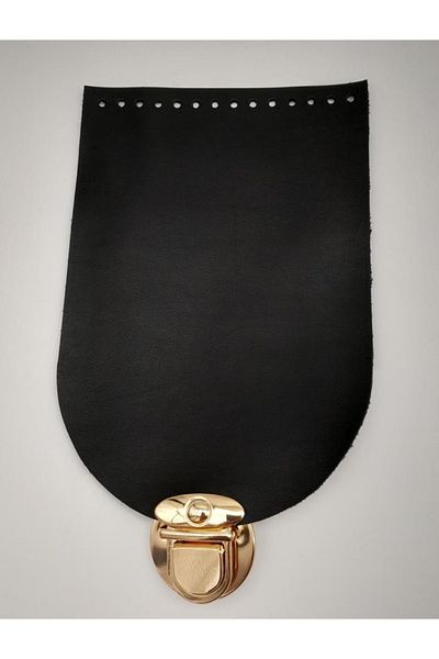 angel çanta aksesuar Single Layer Faux Leather Black 15x22 Cm Pendulum Lockable Cover No:3 Light Gold Metal