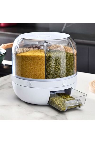 All Avcill Styles Food And Pulses, Storage Container, 6 Compartments, Pulses Organizer 360 Degree Rotatable Design