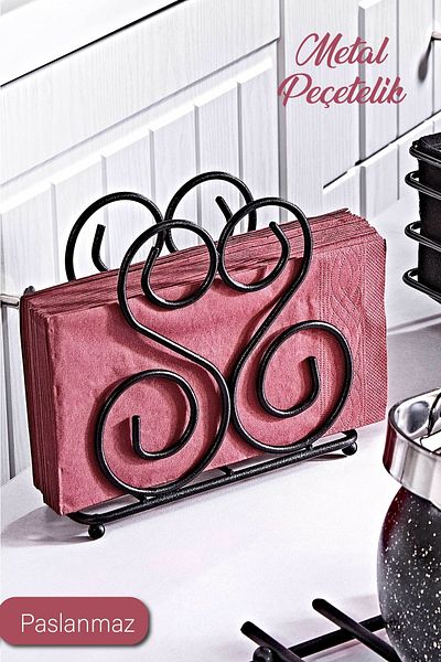 GRİMOR Life Stainless Black Metal Napkin Holder