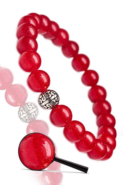 Tesbih Atölyesi Certified Aaa+ Red Agate Stone Bracelet - With Silver Device