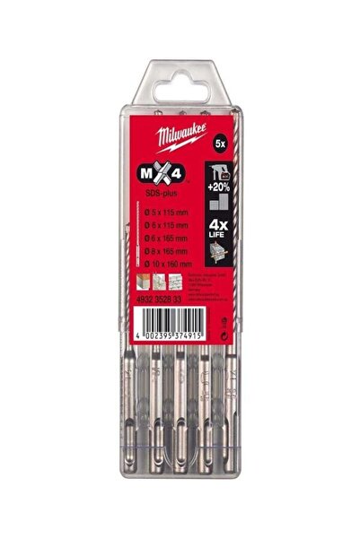 Milwaukee Sds-plus Matkap Uç Seti 5 Parça Mx4 Seri 5mm-10mm