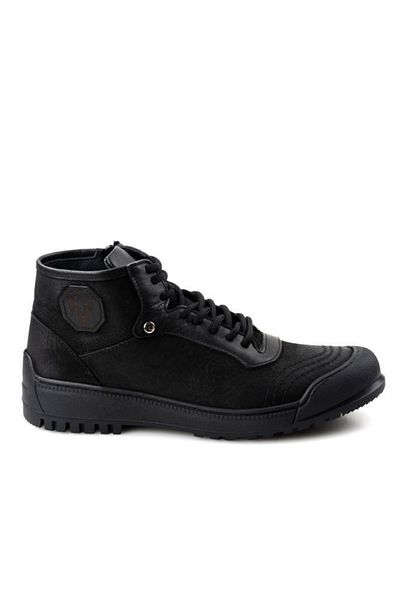 Pierre Cardin 382105 Ανδρικές δερμάτινες μπότες Shearling