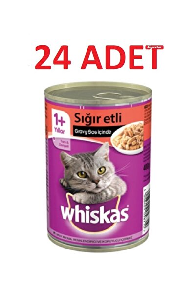 Whiskas Biftekli Konserve Yetişkin Kedi Maması 400 G X 24 Adet