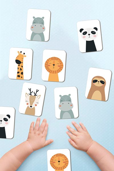 Enjoymydesign Wooden Intelligence Cards Matching Game Memory Card Wooden Educational Puzzle Toy