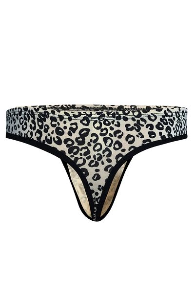 darkzone Leopard Patterned Cream Men's Thong