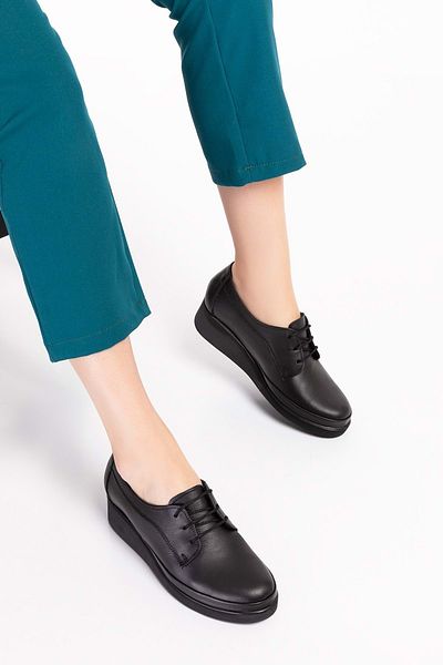 Gondol Genuine Leather Anatomical Sole Comfortable Shoes Ndr.124 - Black Skin - 39