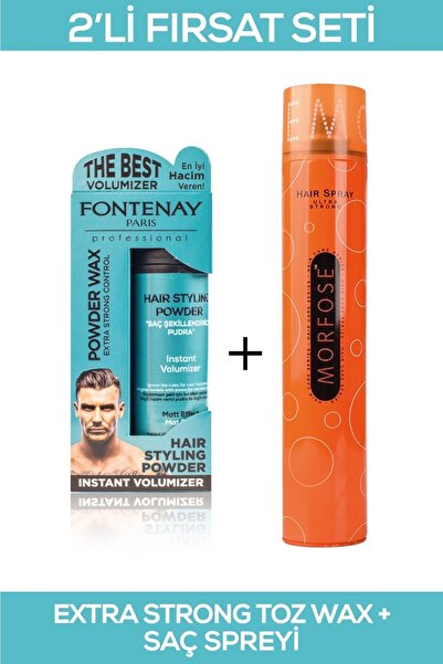 Fontenay Saç Şekillendirici Pudra Toz Wax Matt Effect Mavi 20gr + 400ml Saç S...