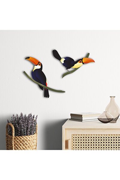 İmpivo Tukan Kuşu Ahşap Dekoratif Tablo