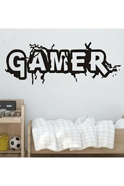 Genel Markalar Gamer Oyuncu Yazı Duvar Tablo Dekor Ahşap Lazer Kesim Hediyeli...