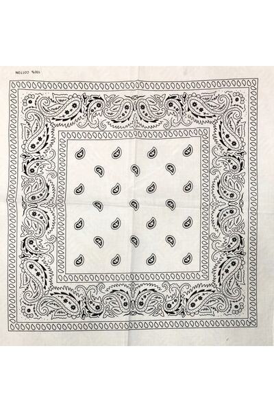 büzey accessory White Ethnic Patterned Bandana