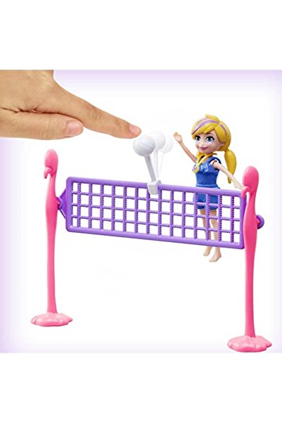 Polly Pocket Eğlenceli Su Parkı Oyun Seti, Polly Bebek (7 Cm), Kaydırak Dahil 15 Aksesuar, Havuz, V