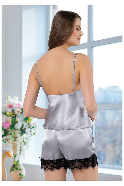 FAAL Chandelier Collar Satin Shorts Suit 3101