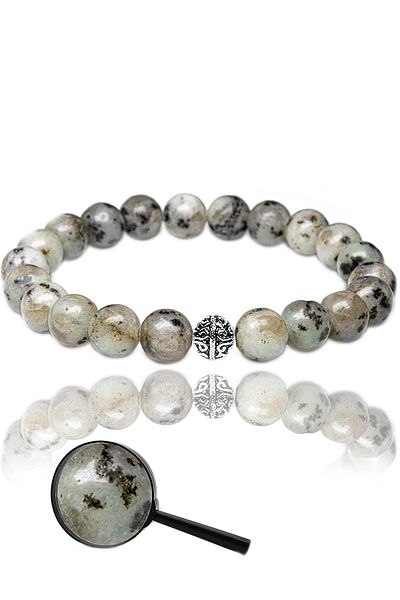 Tesbih Atölyesi Certified Dendritic Quartz Stone Bracelet - With Silver Device