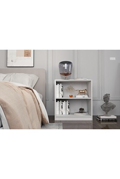 Nettrends Raflı Beyaz Komodin Kmd-1040