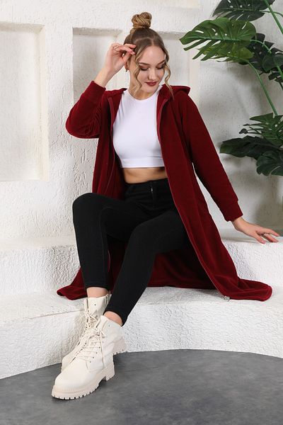 Kardelen Butik Ümraniye Claret Red Polar Araboy Zippered Cap