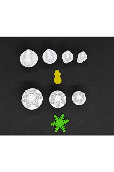 AGN STORE Kar Tanesi 3'lü - Kardan Adam 4'lü Büyük Boy Enjektörlü Kopat