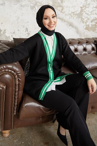 InStyle Pulover tricotaj cu model spate Elda - negru